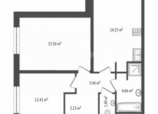 Продам двухкомнатную квартиру, 57.7 м2, деревня Крёкшино, улица Медовая Долина, 3к1