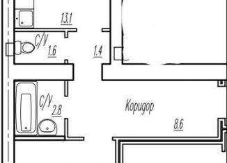 Продажа 1-комнатной квартиры, 44 м2, поселок городского типа Стройкерамика