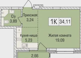 Продажа однокомнатной квартиры, 33.7 м2, Новосибирск, улица Объединения, 102/4с