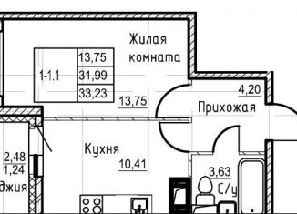 Продажа 1-комнатной квартиры, 34.5 м2, Санкт-Петербург, Гранитная улица, муниципальный округ Малая Охта