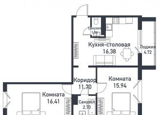 2-комнатная квартира на продажу, 64.8 м2, Челябинская область, Ласковая улица, 21