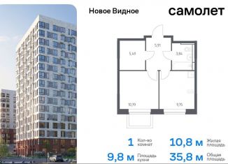 Однокомнатная квартира на продажу, 35.8 м2, Ленинский городской округ, жилой комплекс Новое Видное, 16.1