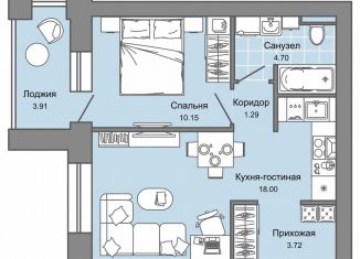 2-комнатная квартира на продажу, 40 м2, Киров, Ленинский район, улица 4-й Пятилетки, 86