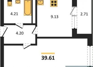 Продажа однокомнатной квартиры, 39.6 м2, Воронеж