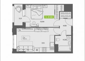 Продаю 1-ком. квартиру, 41.7 м2, Архангельская область