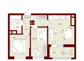 Продается 2-комнатная квартира, 46.5 м2, Тобольск, переулок Радищева, 17