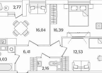 Продажа 2-комнатной квартиры, 59 м2, Санкт-Петербург, Октябрьская набережная, 116