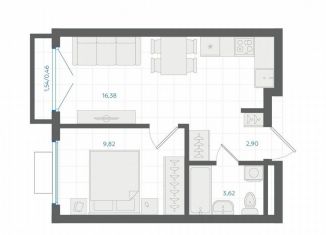 Продается 1-ком. квартира, 33.2 м2, Екатеринбург, метро Чкаловская