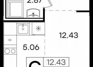 Продажа квартиры студии, 24.2 м2, городской округ Нижний Новгород