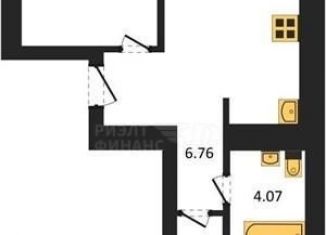 Двухкомнатная квартира на продажу, 54.4 м2, Пионерский, улица Гептнера, 11