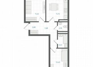 Продажа двухкомнатной квартиры, 52.1 м2, Екатеринбург, Ленинский район