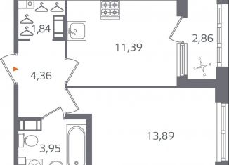 Однокомнатная квартира на продажу, 36.9 м2, Санкт-Петербург, муниципальный округ Финляндский