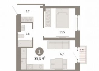 Продаю 1-ком. квартиру, 39.5 м2, Москва, станция Бульвар Рокоссовского