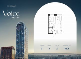 Продается 1-комнатная квартира, 35.8 м2, Москва, 1-й Грайвороновский проезд, 2с12