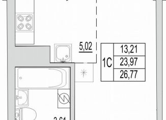 Продается квартира студия, 26.8 м2, Псковская область, Линейная улица, 85