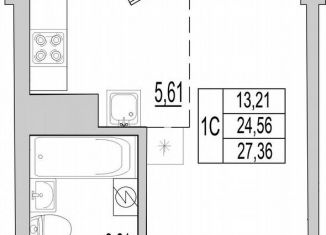 Квартира на продажу студия, 27.4 м2, Псковская область, Линейная улица, 85