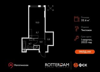 Продажа квартиры студии, 32.6 м2, Москва, Варшавское шоссе, 37Ак3