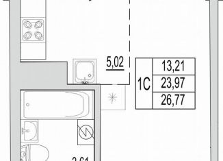 Квартира на продажу студия, 26.8 м2, Псковская область, Линейная улица, 85