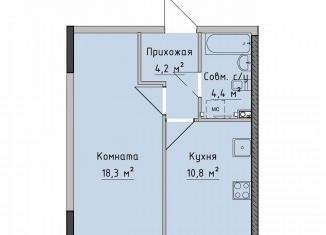 Продается 1-комнатная квартира, 37.8 м2, Удмуртия, улица Холмогорова, 89