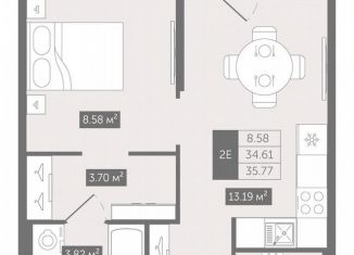 Продаю однокомнатную квартиру, 35.8 м2, Ленинградская область