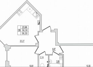 Продаю 2-ком. квартиру, 56.3 м2, Псковская область, Линейная улица, 85