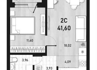 Продам 2-ком. квартиру, 41.6 м2, Новосибирск, метро Студенческая, Пермская улица, 12к2