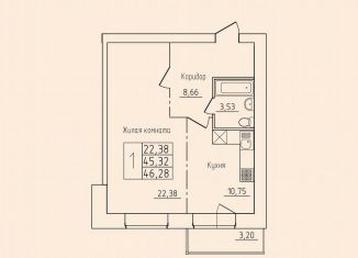 Продаю 1-ком. квартиру, 46.3 м2, Северодвинск, проспект Труда, 76