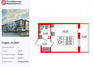 Продажа квартиры студии, 25.1 м2, Санкт-Петербург