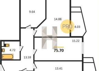 Продается 3-ком. квартира, 75.7 м2, Ростов-на-Дону, Пролетарский район, улица 23-я Линия, 54с12