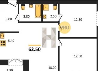 Продается двухкомнатная квартира, 62.5 м2, Новосибирск, улица Кирова, 342