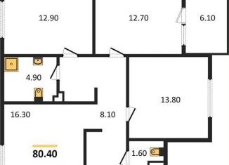 Продам 3-ком. квартиру, 80.4 м2, поселок Васильково, Весенняя улица, 3