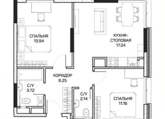 Продажа 2-ком. квартиры, 54.5 м2, Москва, метро Медведково, улица Корнейчука, 27