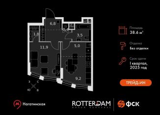 Продаю 2-ком. квартиру, 38.6 м2, Москва, Варшавское шоссе, 37к4