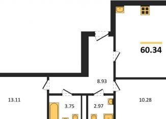 Продается 2-ком. квартира, 60.3 м2, Калининград, Московский район