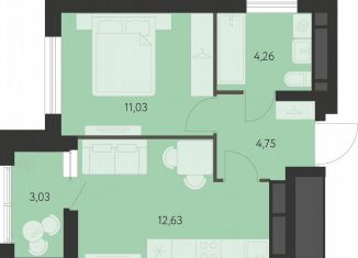 Однокомнатная квартира на продажу, 34.2 м2, Екатеринбург, метро Чкаловская