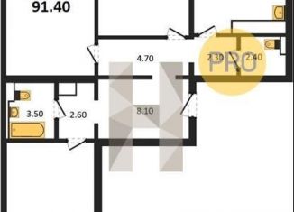 Продам 3-ком. квартиру, 91.4 м2, Воронеж, улица Загоровского, 13к2