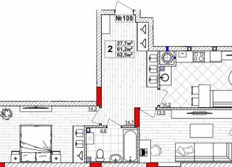 Продается 2-ком. квартира, 62.5 м2, Нижегородская область