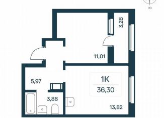 Продам однокомнатную квартиру, 35.8 м2, городской посёлок Янино-1, Цветной бульвар, 10к1