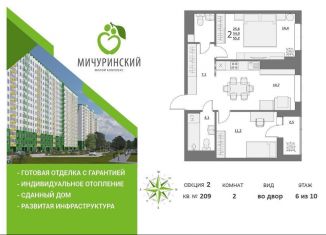 Продам 2-комнатную квартиру, 55.4 м2, Тверская область, улица Сергея Лоскутова, 2