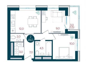 Продается 2-комнатная квартира, 49 м2, Москва, метро Южная