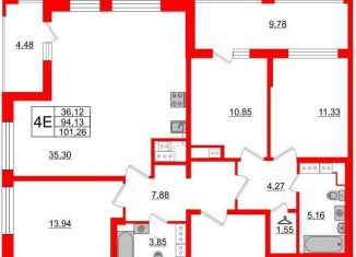 Продажа 3-комнатной квартиры, 101 м2, Санкт-Петербург, Кубинская улица, 82к3с1, муниципальный округ Новоизмайловское