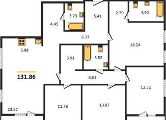 Продам 4-комнатную квартиру, 131.9 м2, Новосибирск, Железнодорожная улица, 18