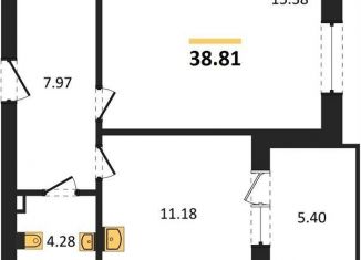 Продаю 1-ком. квартиру, 38.8 м2, поселок Васильково