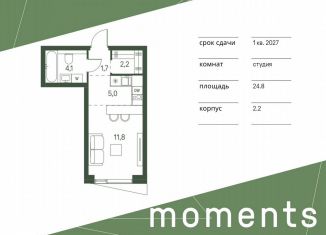 Продажа квартиры студии, 24.8 м2, Москва, метро Войковская, жилой комплекс Моментс, к2.2