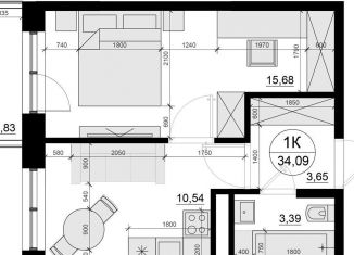 Продам однокомнатную квартиру, 34.1 м2, дачный посёлок Лесной Городок