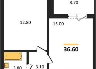 Продаю 1-ком. квартиру, 36.6 м2, Воронеж