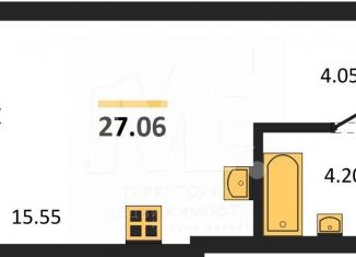 Продается квартира студия, 27.1 м2, Пионерский