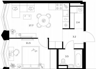 Продажа однокомнатной квартиры, 38.3 м2, Москва, район Очаково-Матвеевское