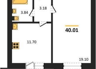 Продам однокомнатную квартиру, 40 м2, село Александровка