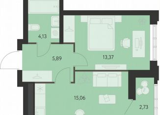 Продаю 1-ком. квартиру, 39.8 м2, Екатеринбург, метро Чкаловская, улица Краснолесья, 94с2